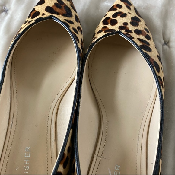 Marc Fisher Analialy calf hair leopard print pointed toe flat 7.5 - Picture 6 of 15